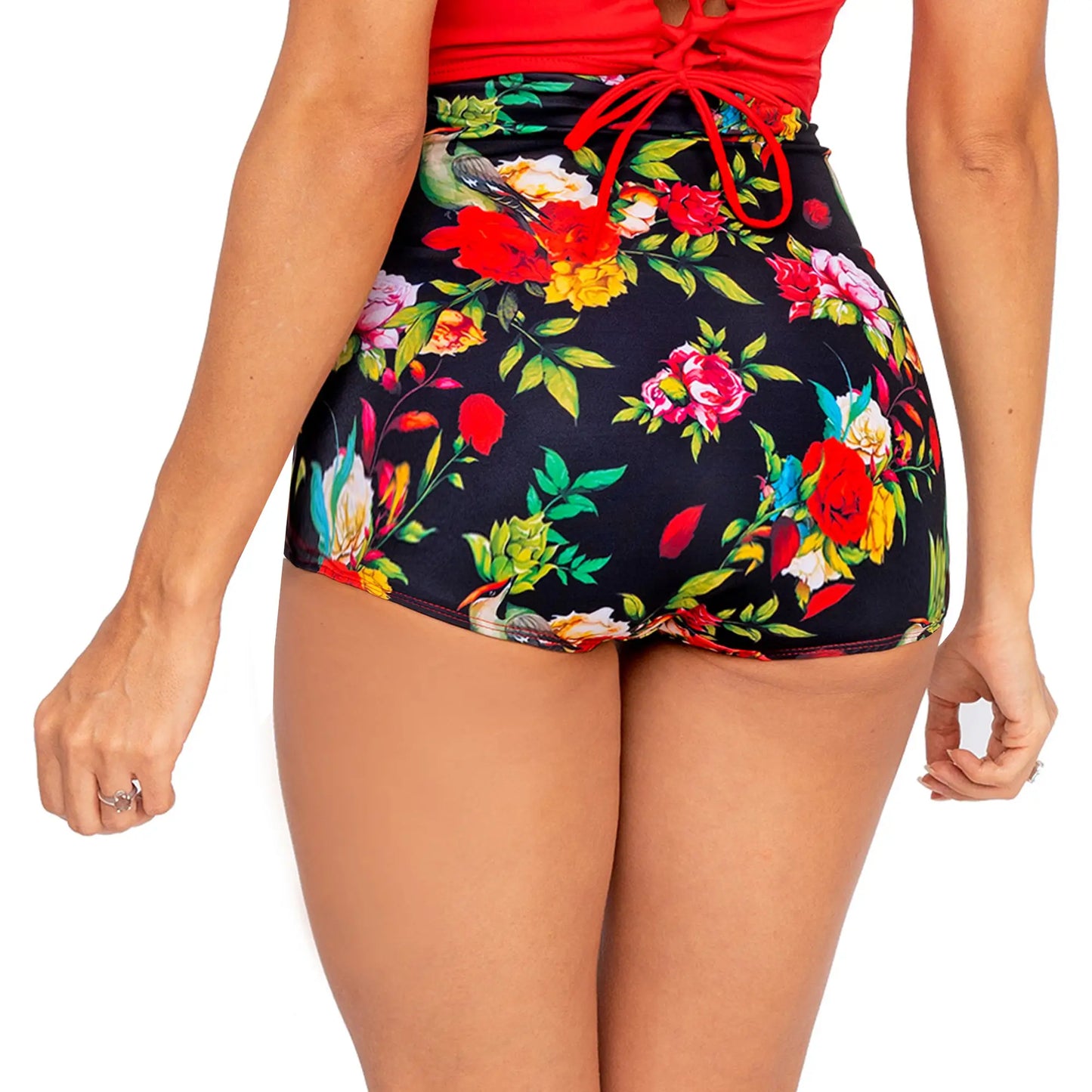Panty Short Vestidos De Baño 1 Pieza Cachetero Control 1104b Negro