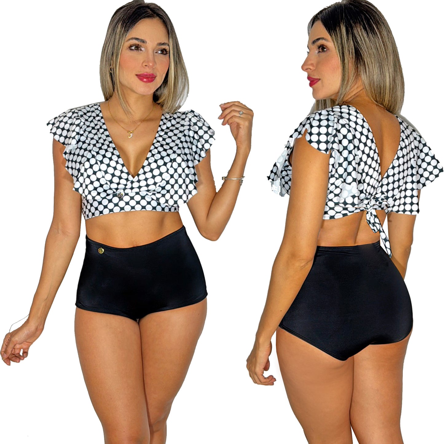 Top de Vestido de Baño PRAIE 2703A Escote Boleros