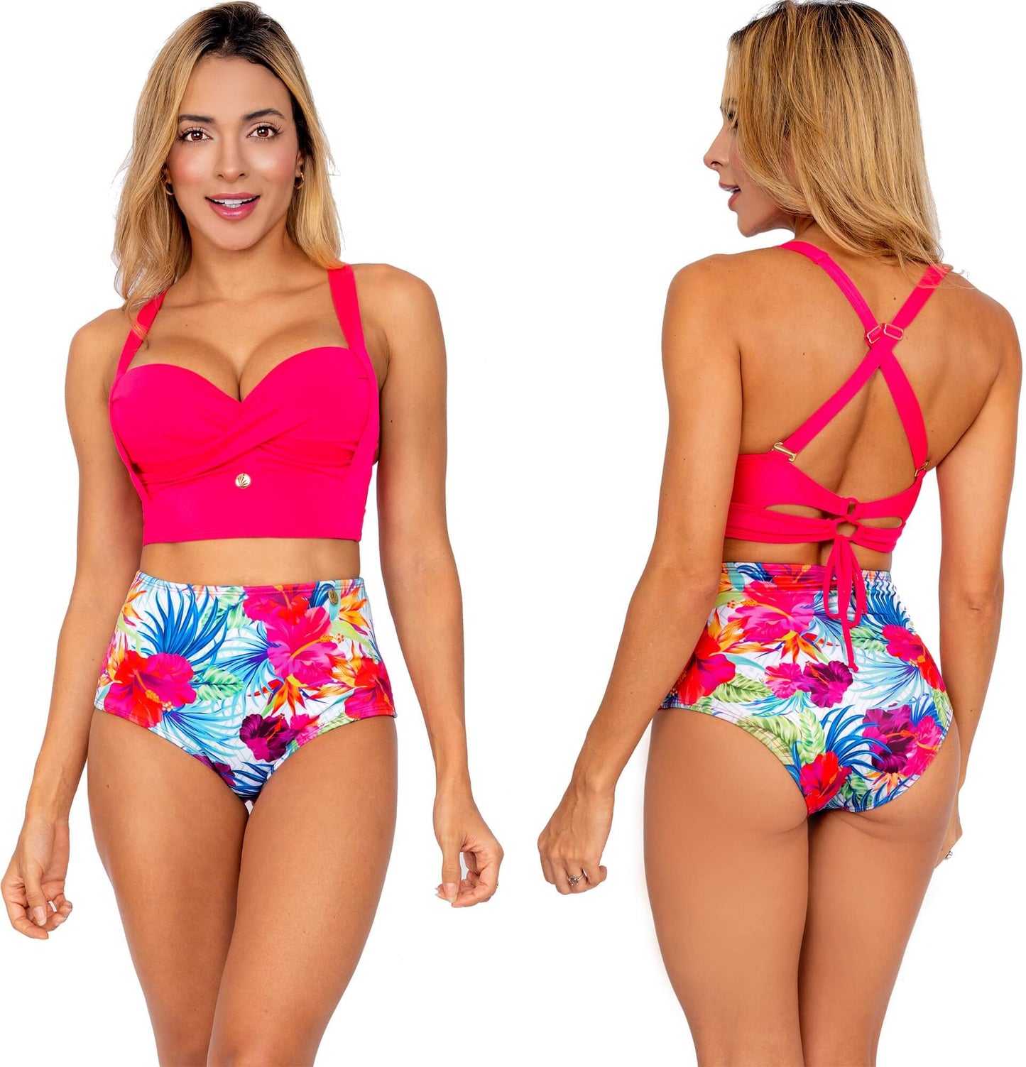 Panty Alto de Vestido de Baño PRAIE 1511B4 Biflora *Control Abdomen - Praie Vestidos de Baño
