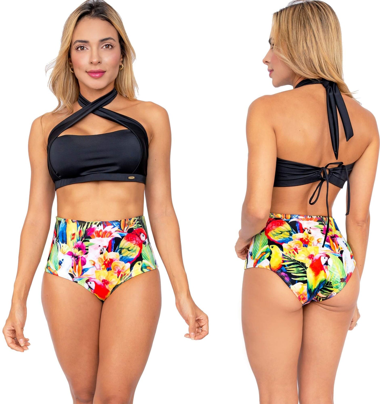 Panty Alto de Vestido de Baño PRAIE 1511B5 Pájaros *Control - Praie Vestidos de Baño