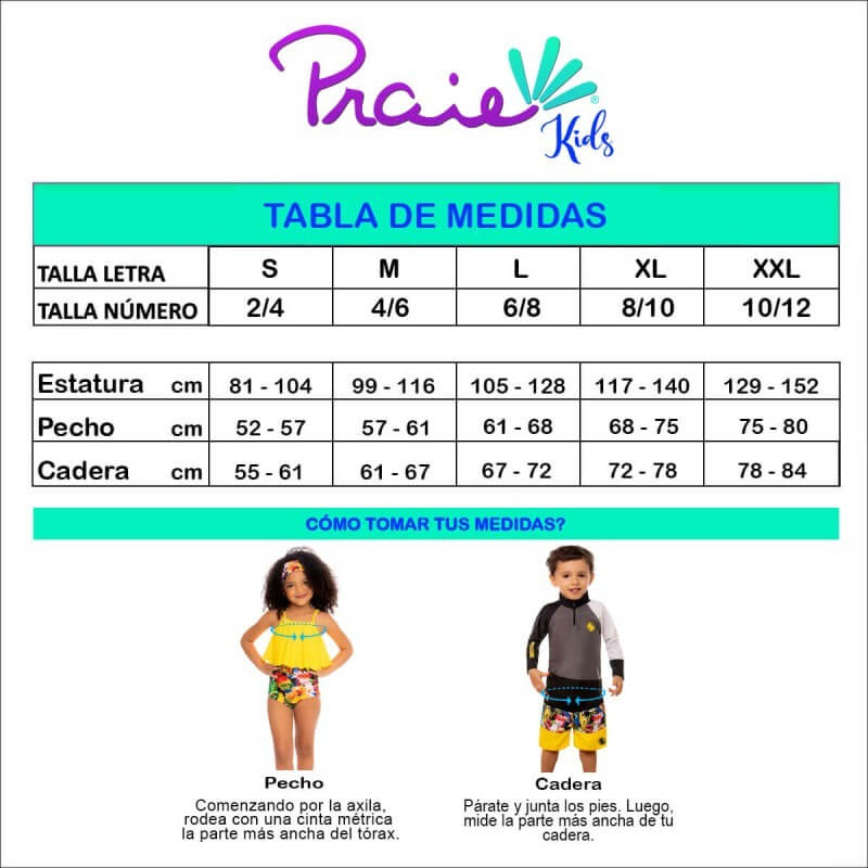 Vestido de Baño Bikini NIÑAS PRAIE REF: 1615N Palmeras - Praie Vestidos de Baño