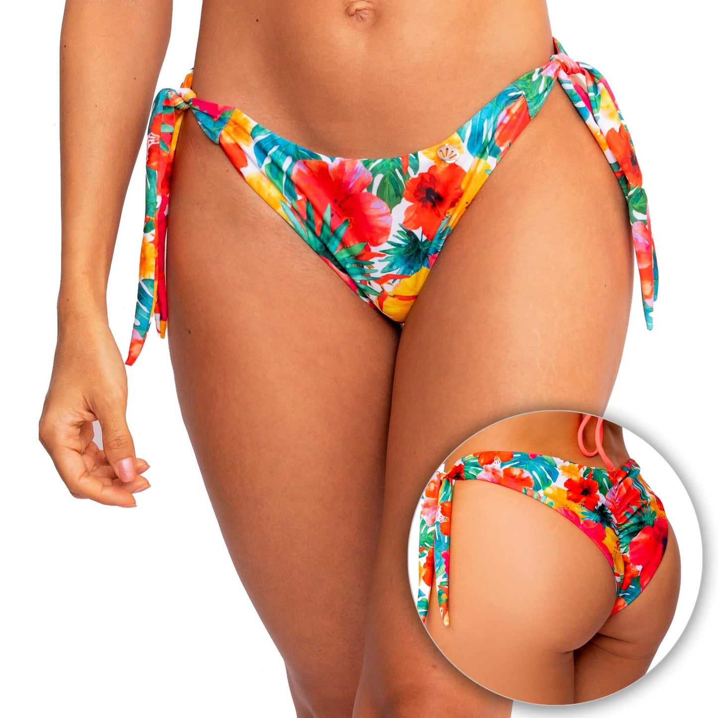 Panty de Vestido de baño PRAIE REF: 2217B Tropical Ajustable - Praie Vestidos de Baño