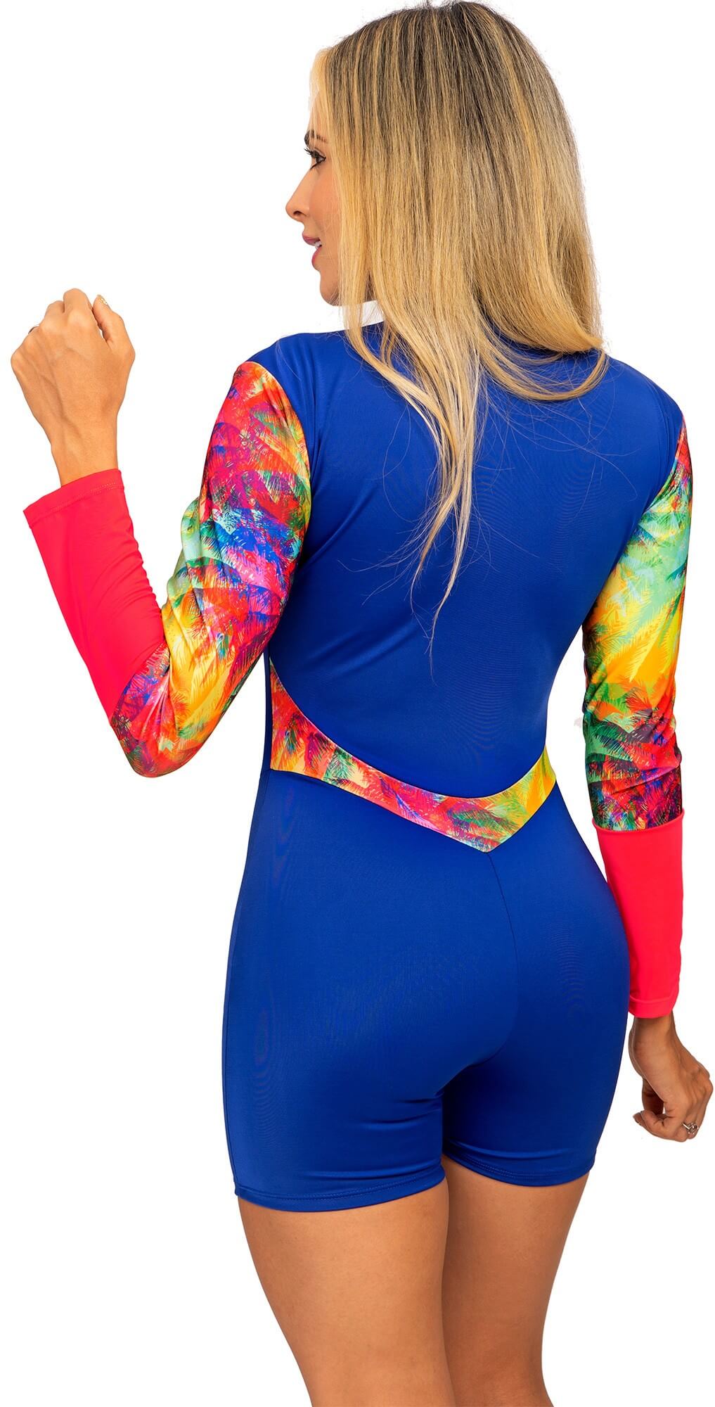 Vestido de Baño Enterizo PRAIE REF: 2331Azul Manga Larga Short Control - Praie Vestidos de Baño