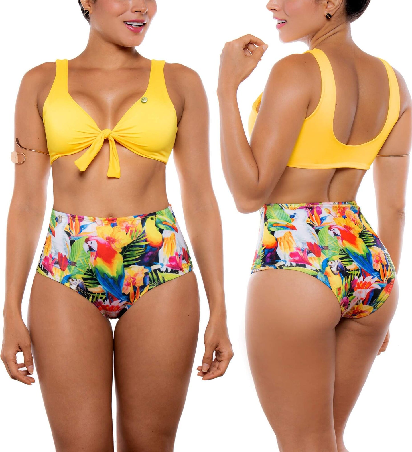 Panty Alto de Vestido de Baño PRAIE 1511B5 Pájaros *Control - Praie Vestidos de Baño