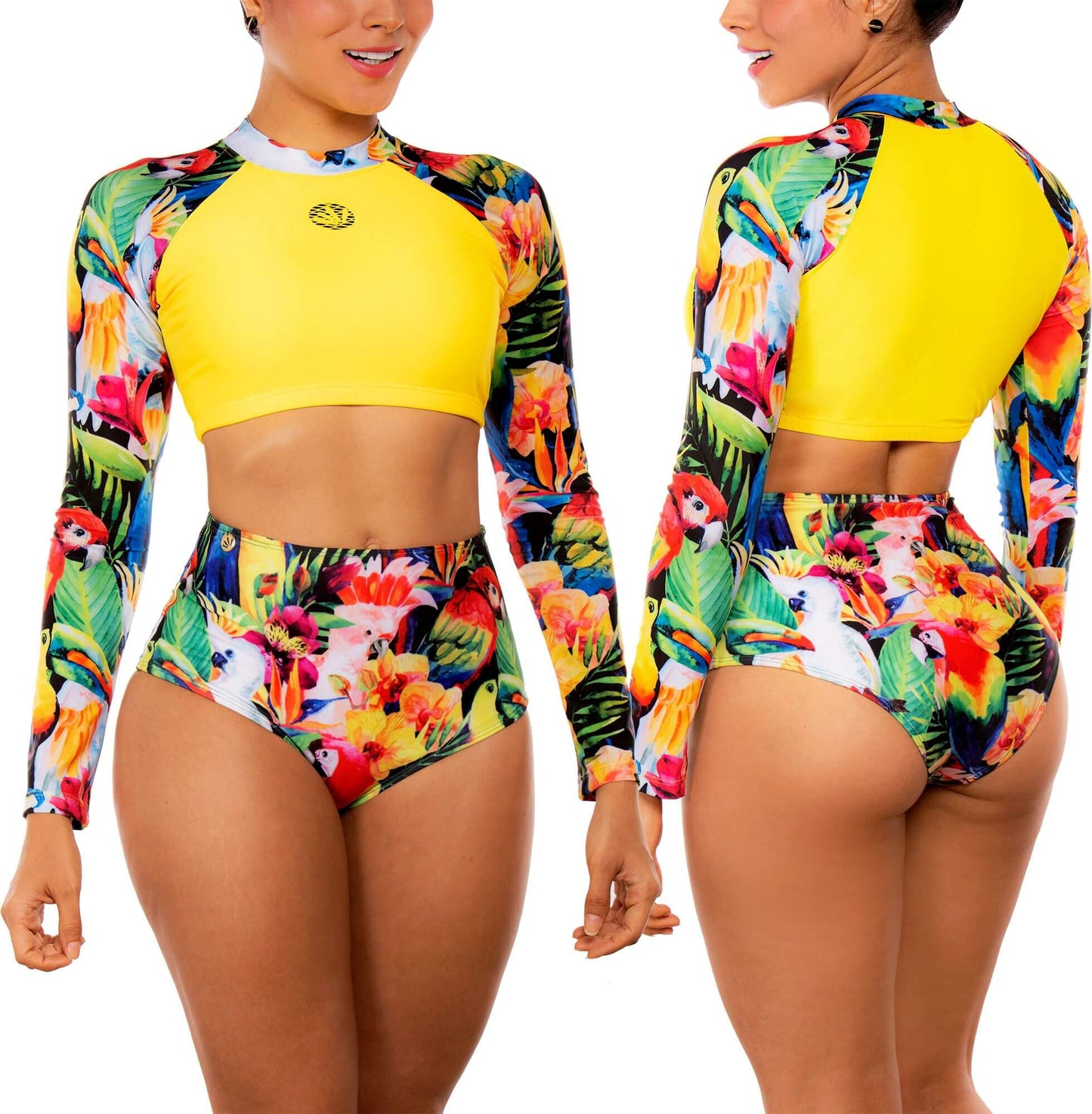 Panty Alto de Vestido de Baño PRAIE 1511B5 Pájaros *Control - Praie Vestidos de Baño