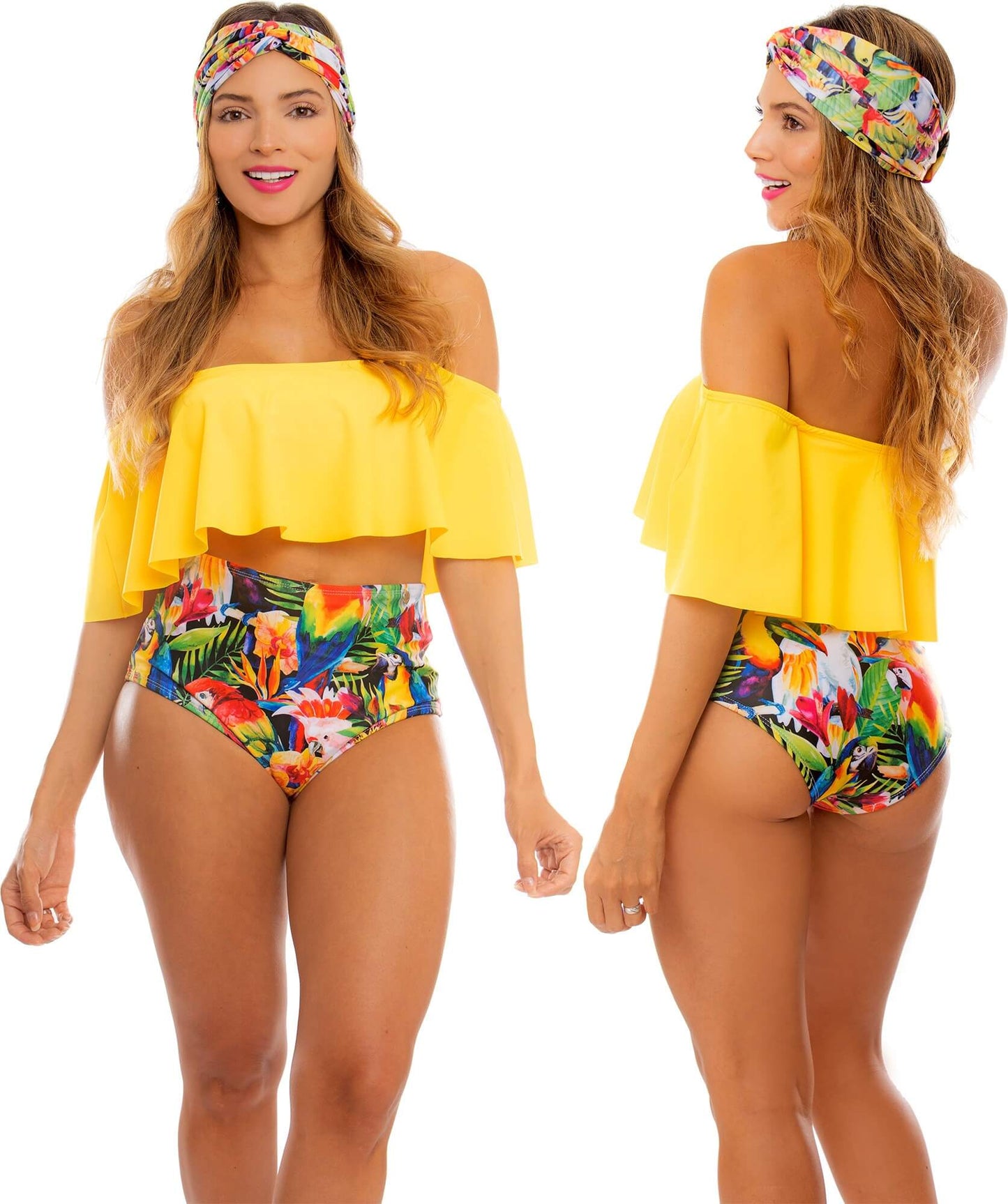 Panty Alto de Vestido de Baño PRAIE 1511B5 Pájaros *Control - Praie Vestidos de Baño