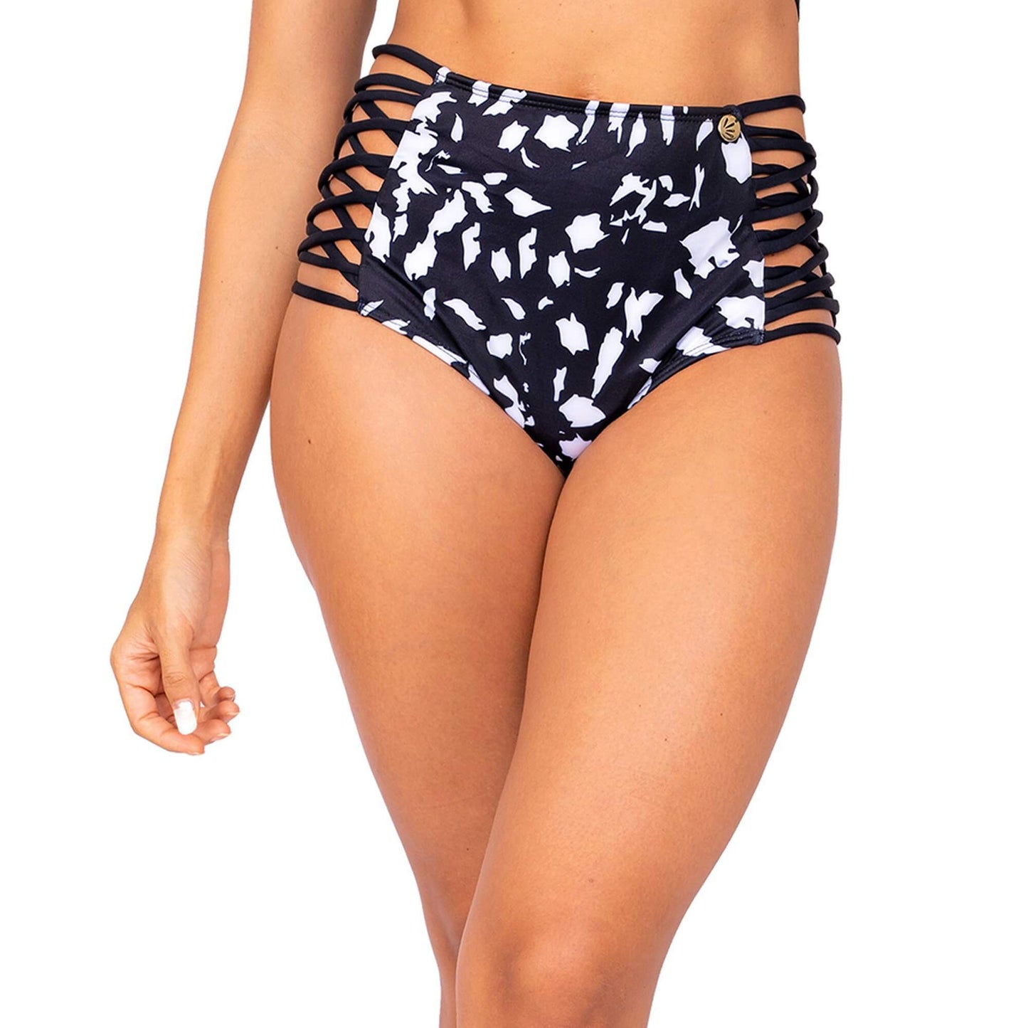 Panty Alto de Vestido de Baño PRAIE REF: 1710B Retro Manchas - Praie Vestidos de Baño
