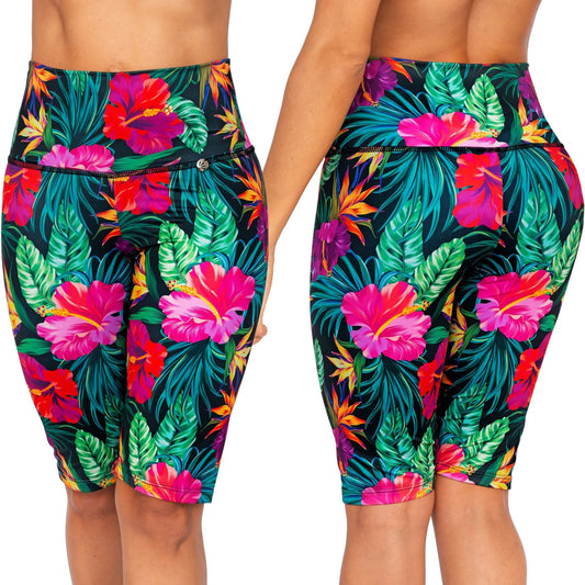 Short Largo De Vestido De Baño 0002 Flores - Praie Vestidos de Baño