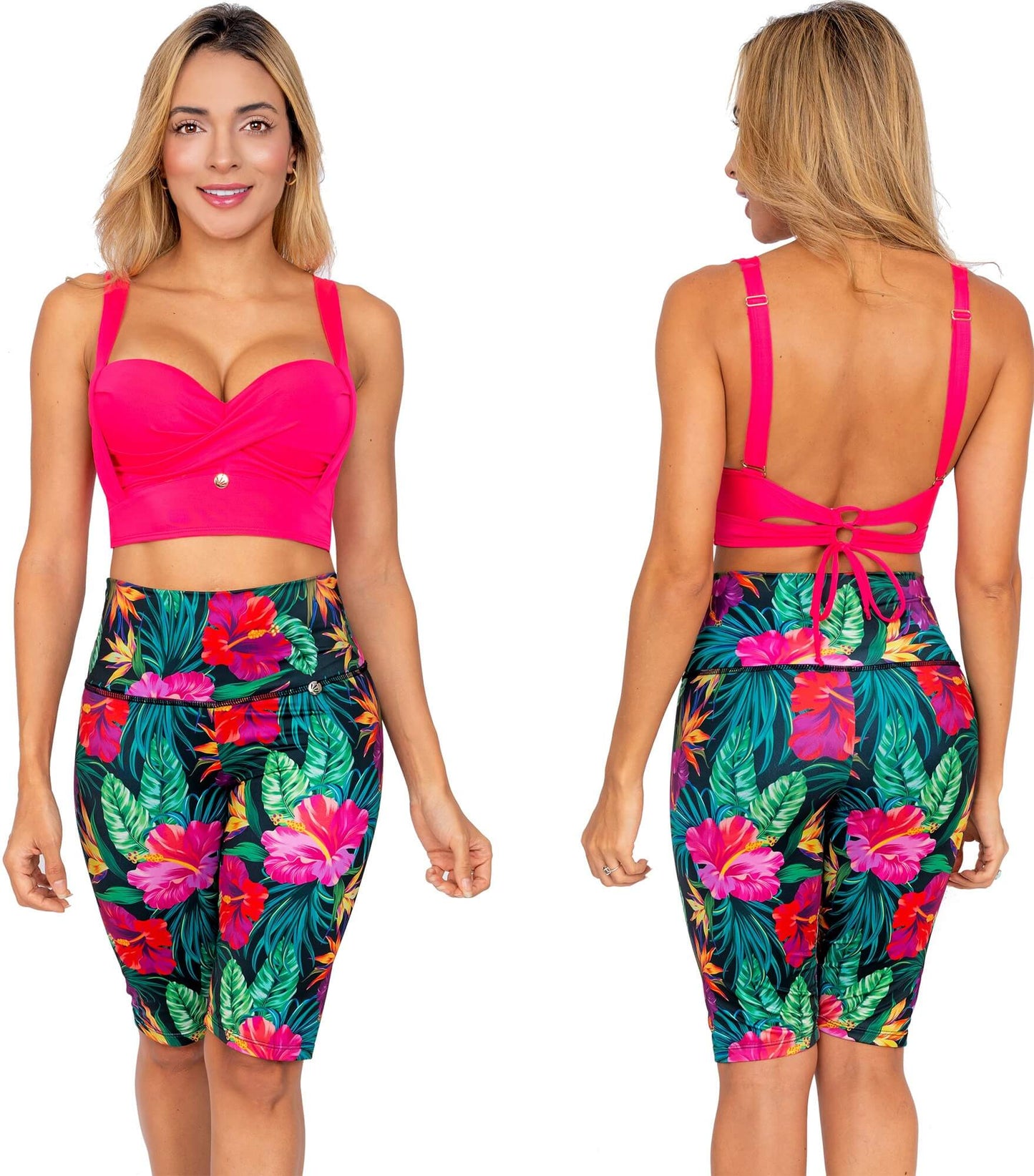 Short Largo De Vestido De Baño 0002 Flores - Praie Vestidos de Baño