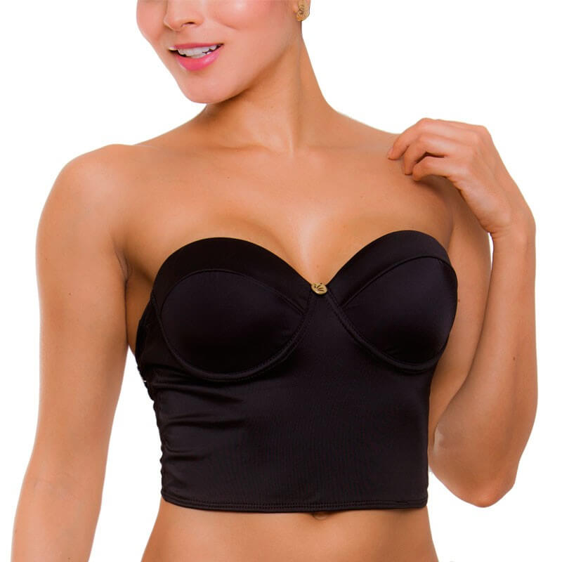 Top de Vestido de Baño PRAIE REF: 1923ANegro Largo Copas Varillas - Praie Vestidos de Baño