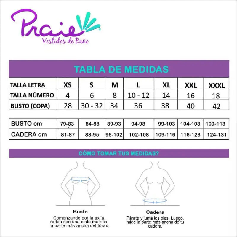 Vestido de Baño Bikini Panty Alto PRAIE 1734 Ilusión Praie Vestidos de Baño