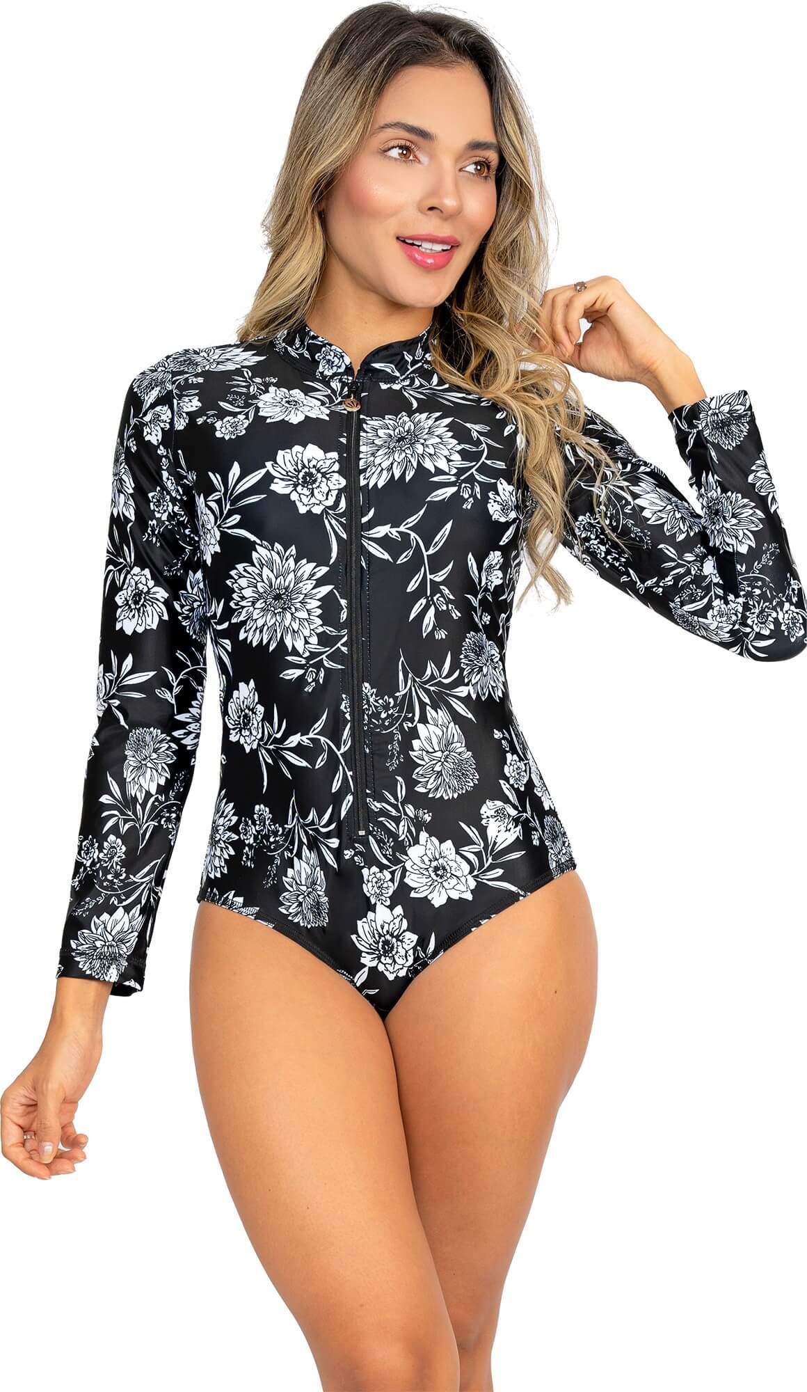 Vestidos De Baño Enterizos De Manga Larga Trajes Praie 1812 - Praie Vestidos de Baño