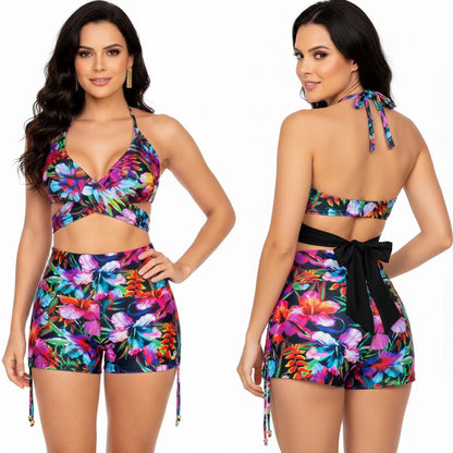 Panty Alto Vestido De Baño Traje Cachetero Bikini Short 0001