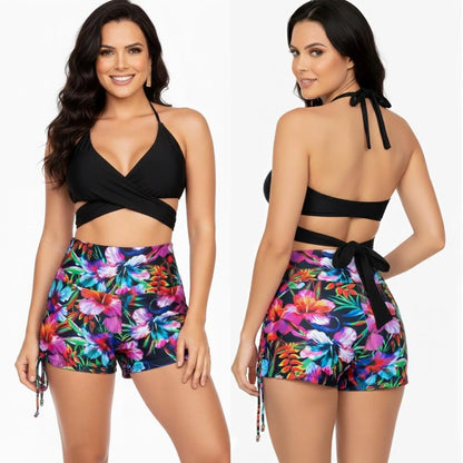 Vestido De Baño Bikini PRAIE 1704 Top Doble Faz Short Control