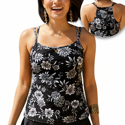 Vestido De Baño Tankini PRAIE 1721 Blusa y Falda Short Control