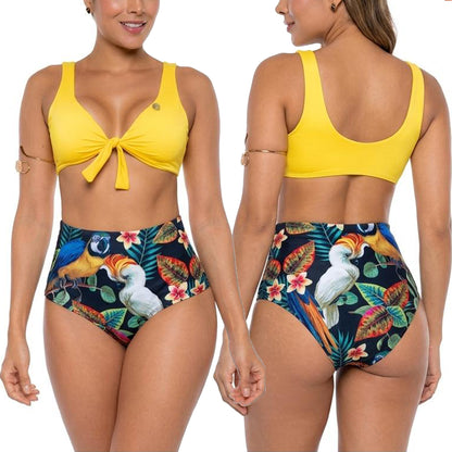 Vestido De Baño Bikini De Panty Alto Control Abdomen Praie 2030 Amarillo