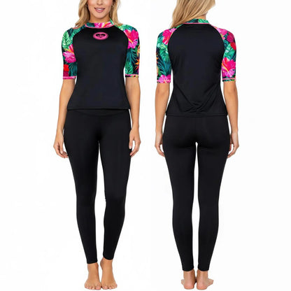 Vestido de Baño Tankini PRAIE 0004 Mangas 3/4 Biker Control Abdomen