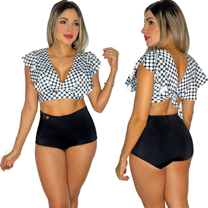 Top de Vestido de Baño PRAIE 2703A Escote Boleros
