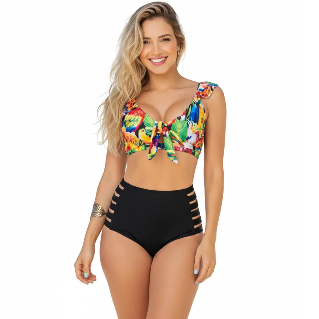 Vestido de Baño Bikini Panty Alto PRAIE 2711 Control Abdomen