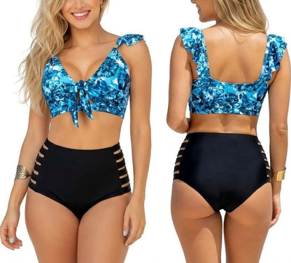 Vestido de Baño Bikini Panty Alto PRAIE 2711 Azul Control Abdomen