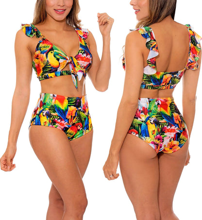 Vestido de Baño Bikini Panty Alto PRAIE 2012 Amarillo Control Abdomen