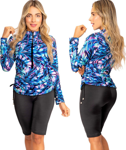 Buzo de Vestido de Baño PRAIE REF: 2332APlumas Blusa Vestido Ajustable