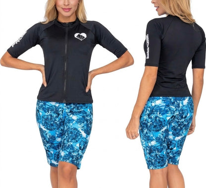 Vestido de Baño de Dos Piezas PRAIE 2620 Manga Corta y Control Abdomen