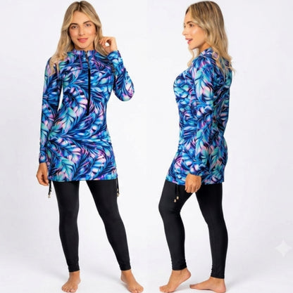 Buzo de Vestido de Baño PRAIE REF: 2332APlumas Blusa Vestido Ajustable