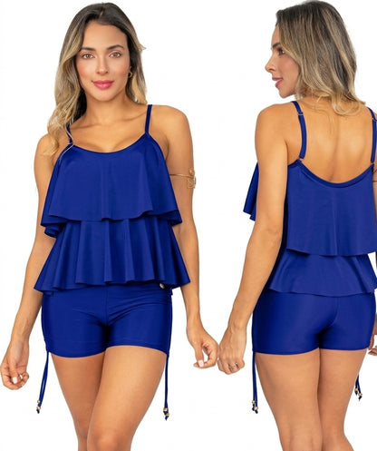 Top de Vestido de Baño PRAIE 2329AAzul Blusa Boleros