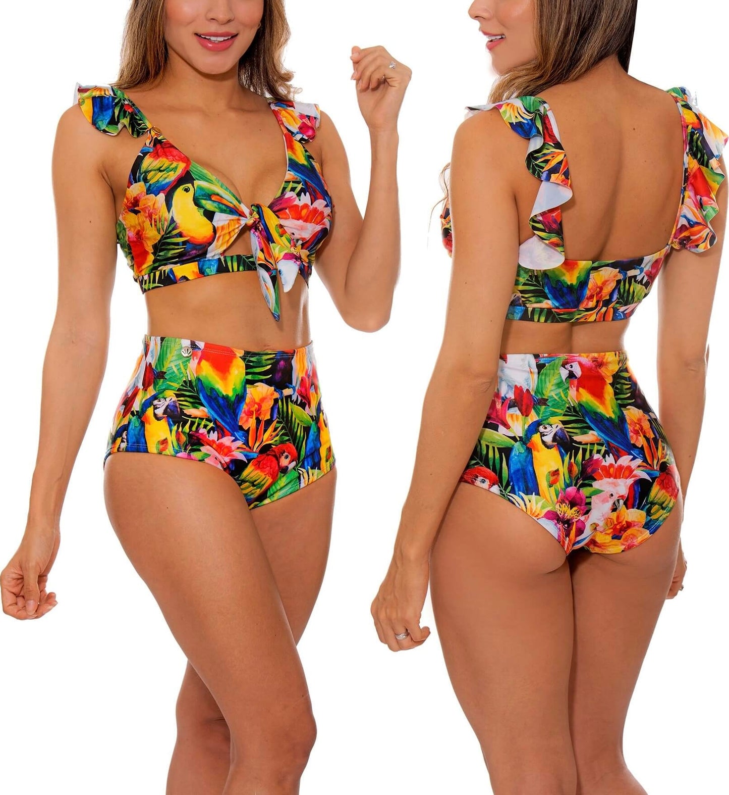 Vestido de Baño Bikini Panty Alto PRAIE 2012 Amarillo Control Abdomen