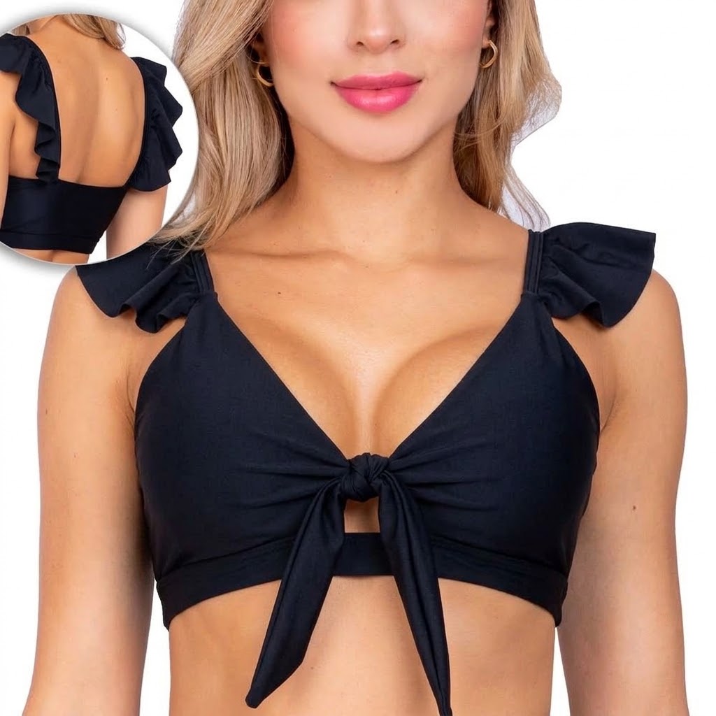 Top de Vestido de Baño PRAIE 2012A Negro Boleros