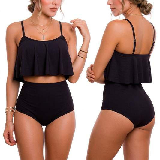 Vestidos De Baño Trajes Bikinis Tipo Boleros Panty Alto 1520