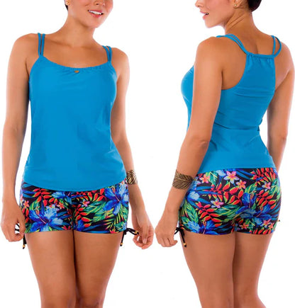 Vestido De Baño Tankini PRAIE 1721 Blusa y Short Control