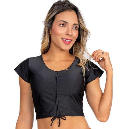 Top de Vestido de Baño PRAIE 2609A Manga Corta Ajustable