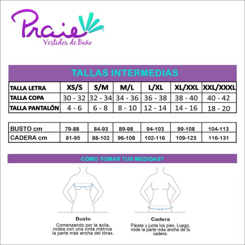 Vestido de Baño Enterizo PRAIE REF: 2112 Estricto Control Abdomen - Praie Vestidos de Baño