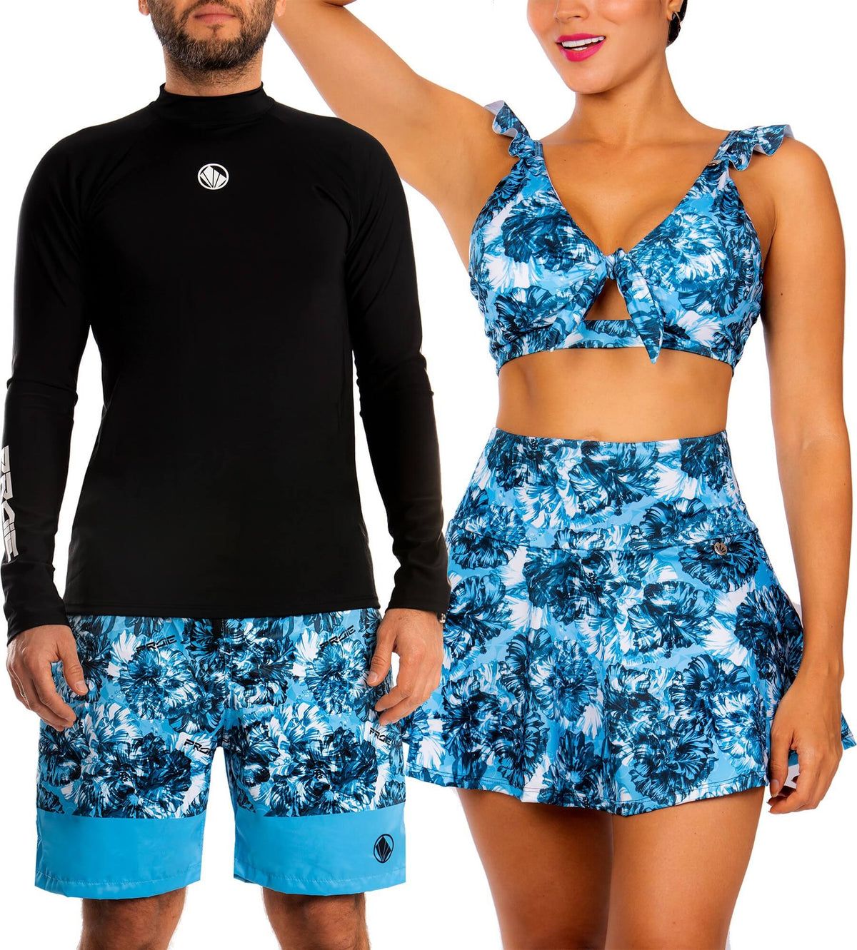 Top De Vestido De Baño PRAIE 2012AAzul Flores Boleros - Praie Vestidos de Baño