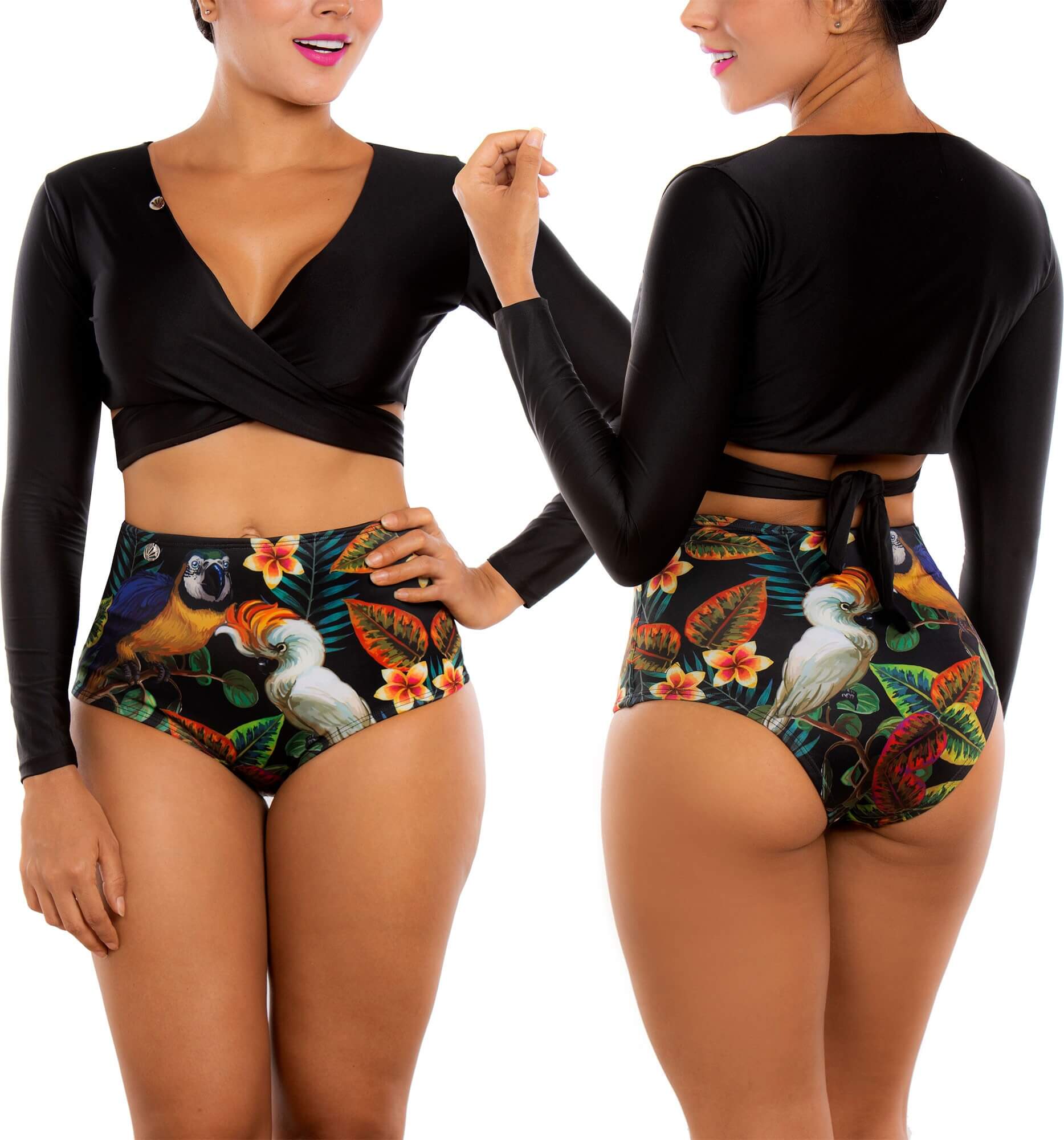 Buzo Top De Trajes De Baño VESTIDO DE BAÑO Dos Piezas Con Buzo Y