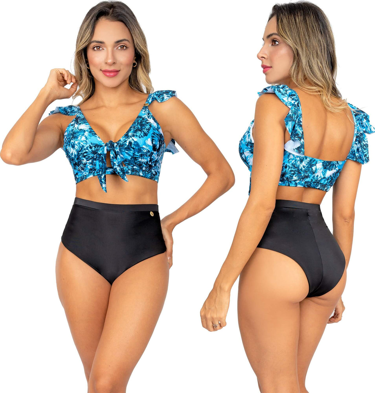 Top De Vestido De Baño PRAIE 2012AAzul Flores Boleros - Praie Vestidos de Baño
