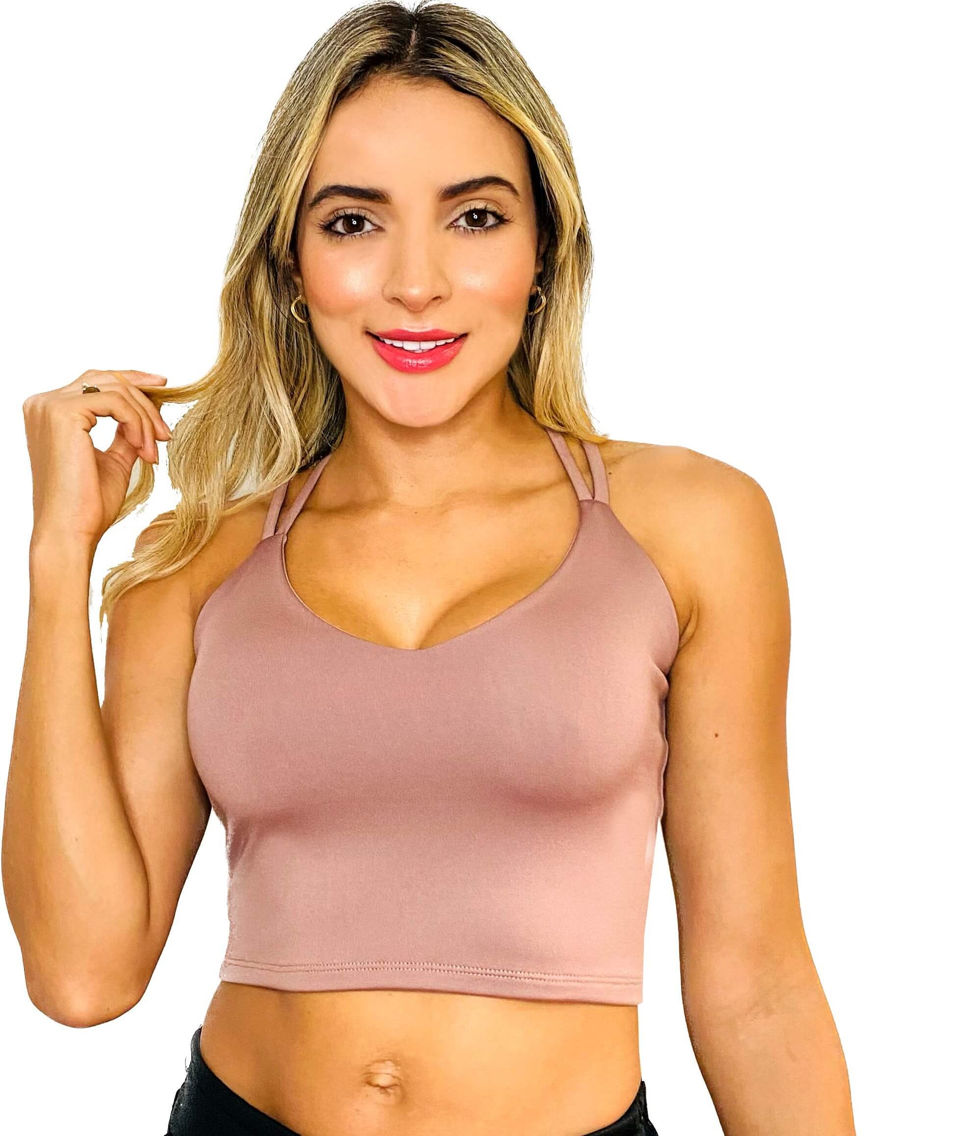 Blusa PRAIE REF: BL003 Cafe Venecia Crop Top Mujer - Praie Vestidos de Baño