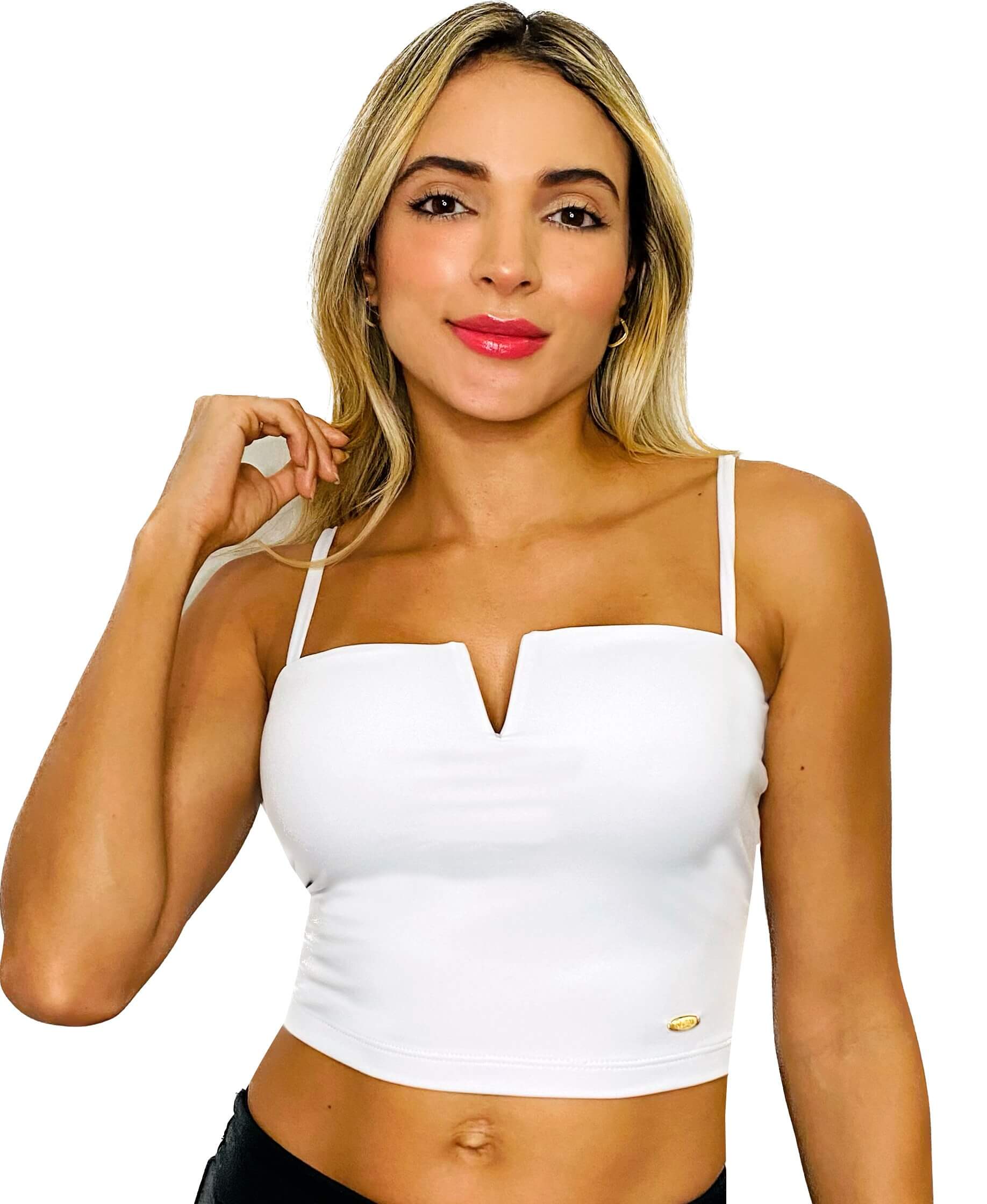 Blusa PRAIE REF: BL004 Blanco Creta Crop Top Mujer - Praie Vestidos de Baño