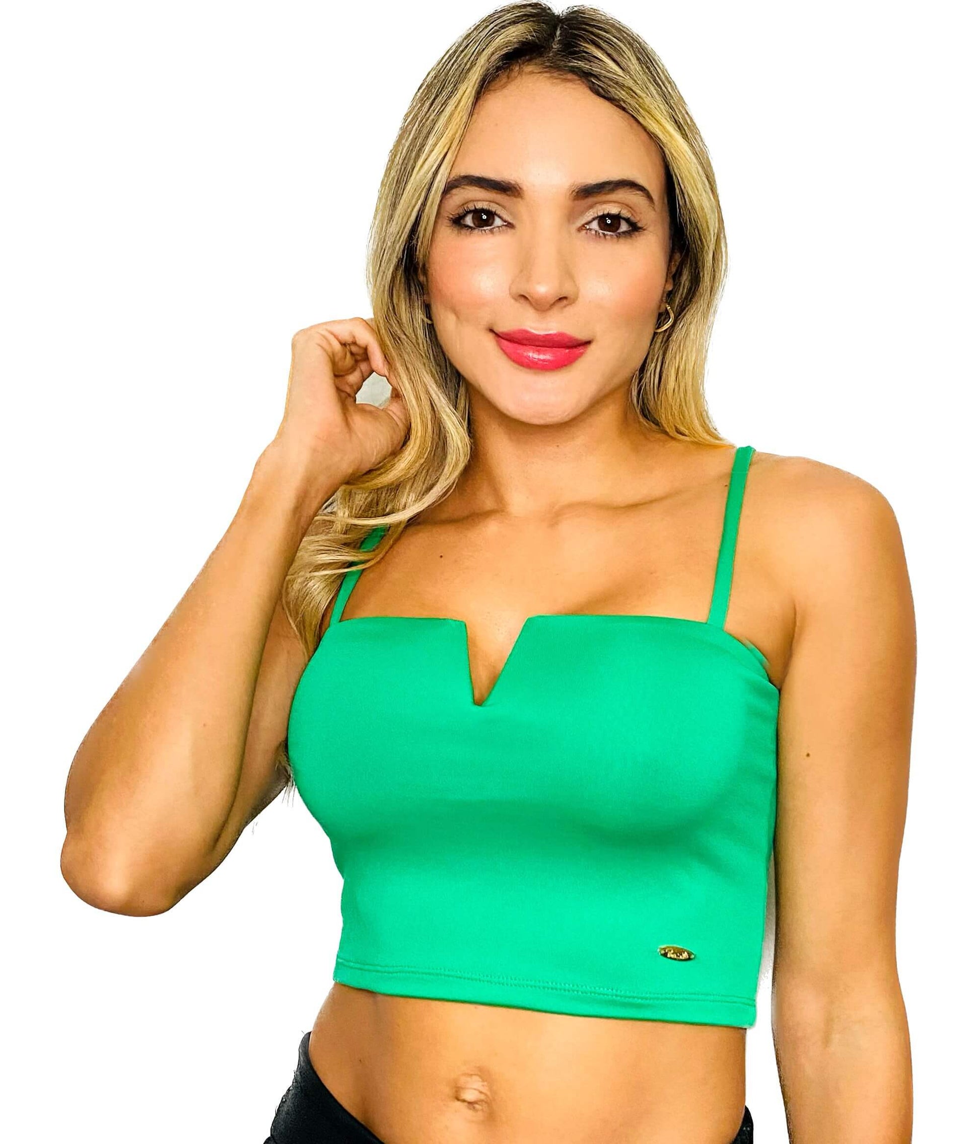 Blusa PRAIE REF: BL004 Verde Creta Crop Top Mujer - Praie Vestidos de Baño