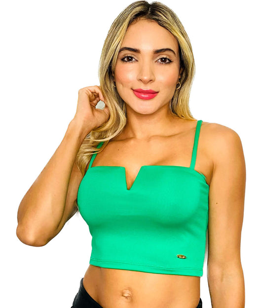 Blusa PRAIE REF: BL004 Verde Creta Crop Top Mujer - Praie Vestidos de Baño