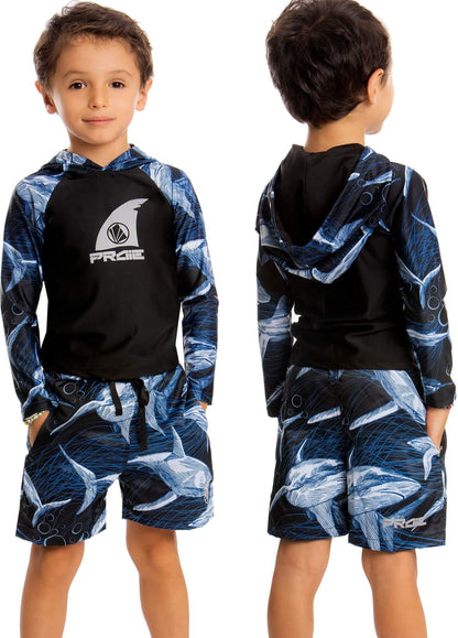Pantaloneta de Baño Niños PRAIE REF: 2334BN Tiburones Filtro - Praie Vestidos de Baño